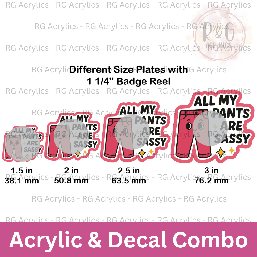 All My Pants Are Sassy | Acrylic Blank & Vinyl Decal COMBO