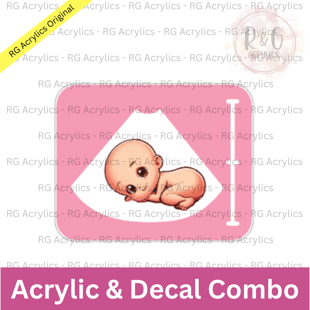 Baby Ultrasound - 3D Shaker Acrylic & Decal COMBO