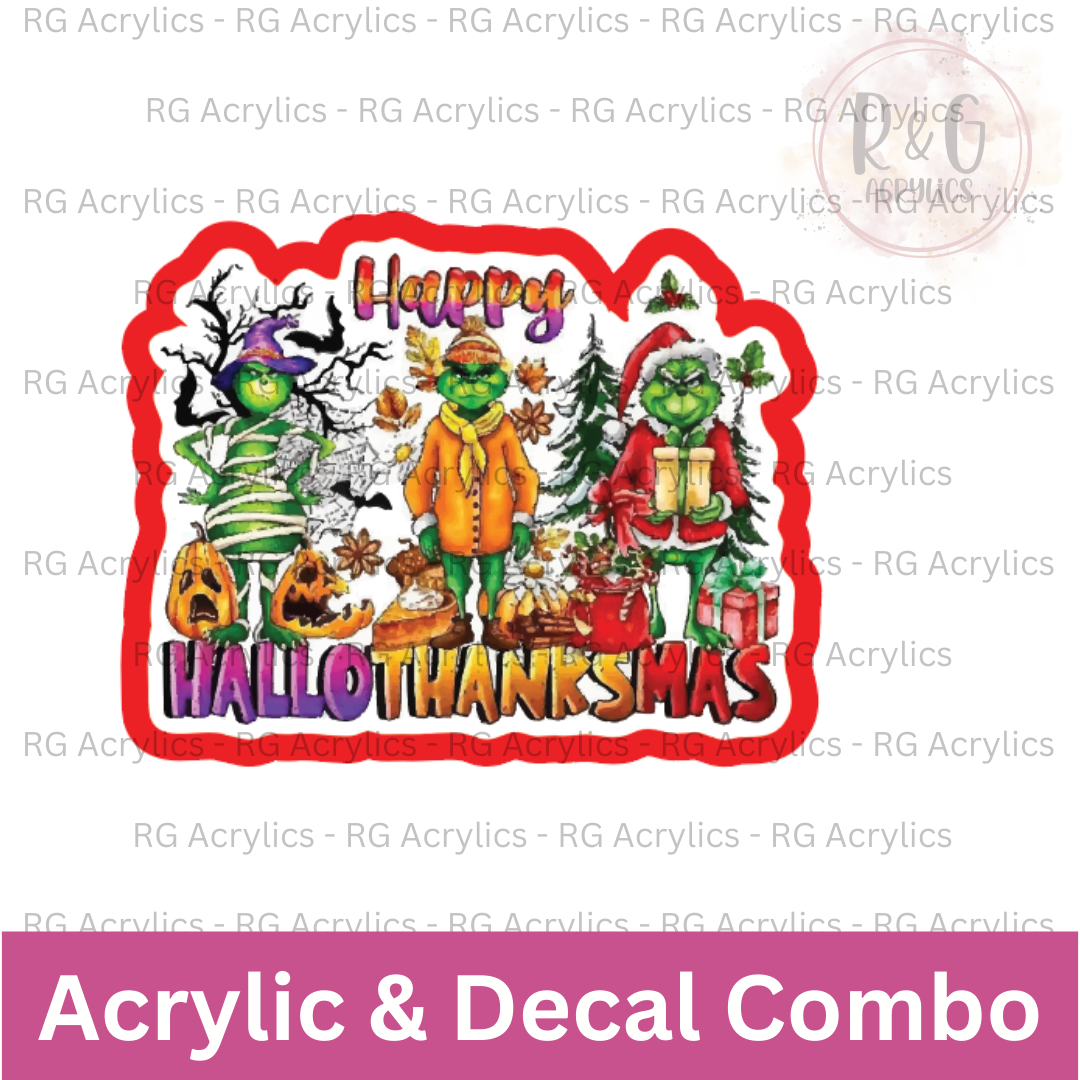 Happy HalloThanksMas | Acrylic Blank & Vinyl Decal COMBO