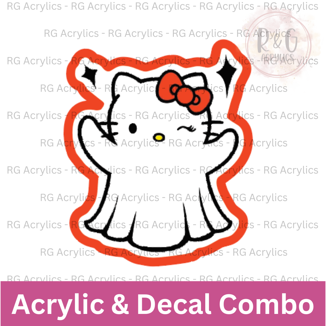 Hello Kitty Ghost | Acrylic Blank & Vinyl Decal COMBO