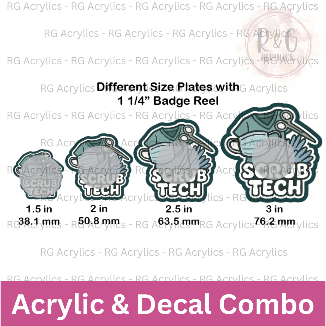 Scrub Tech | Acrylic Blank & Vinyl Decal COMBO