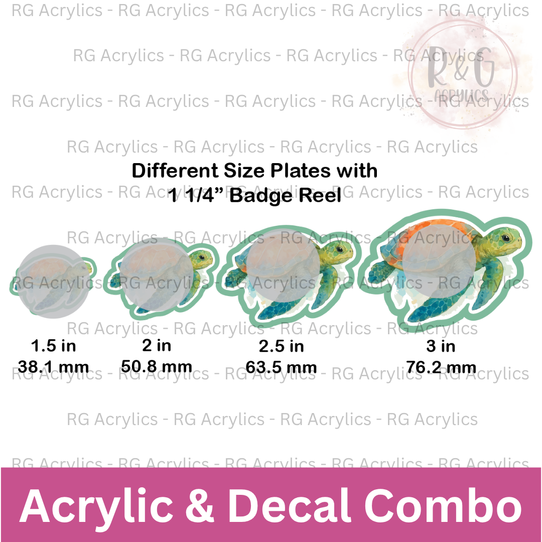 Watercolor Sea Turtle | Acrylic Blank & Vinyl Decal COMBO