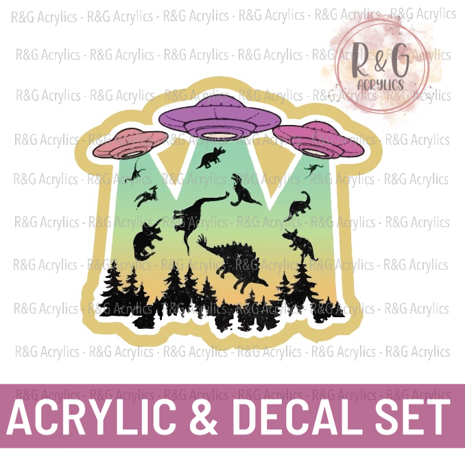 Dino Abduction | Acrylic Blank & Vinyl Decal COMBO