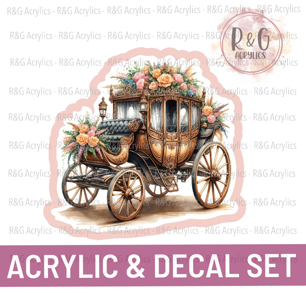 Floral Carriage | Acrylic Blank & Vinyl Decal COMBO