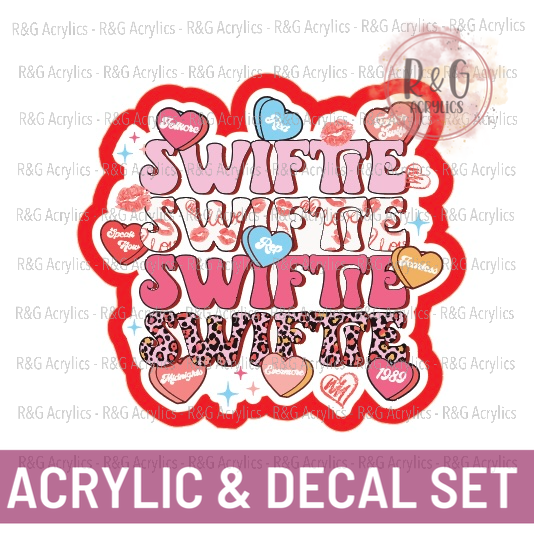 Swiftie Hearts | Acrylic Blank & Vinyl Decal COMBO