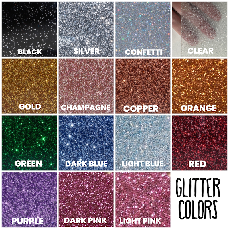 Glitter Acrylic Color Options
