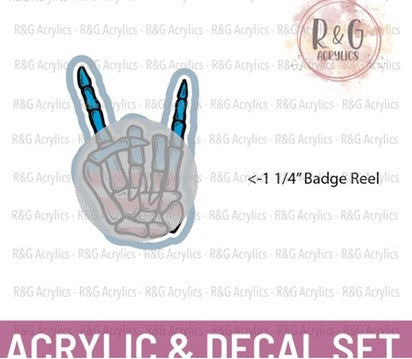 Stars & Stripes Skeleton Hand | Acrylic Blank & Vinyl Decal COMBO