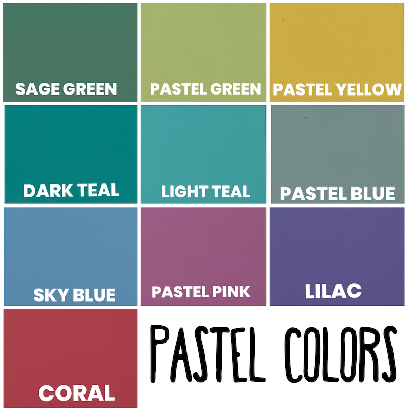 Pastel Acrylic Color Options