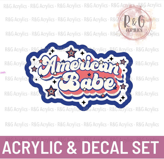 American Babe | Acrylic Blank & Vinyl Decal COMBO