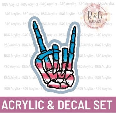 Stars & Stripes Skeleton Hand | Acrylic Blank & Vinyl Decal COMBO