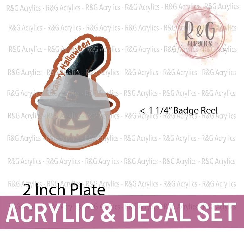 Jack-o-lantern wearing Witch's hat - Sizing Options