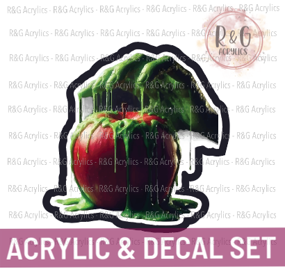 Green Hand Grabbing Poison Apple | Acrylic Blank & Vinyl Decal COMBO