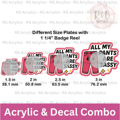 All My Pants Are Sassy  | Acrylic Blank & Vinyl Decal COMBO