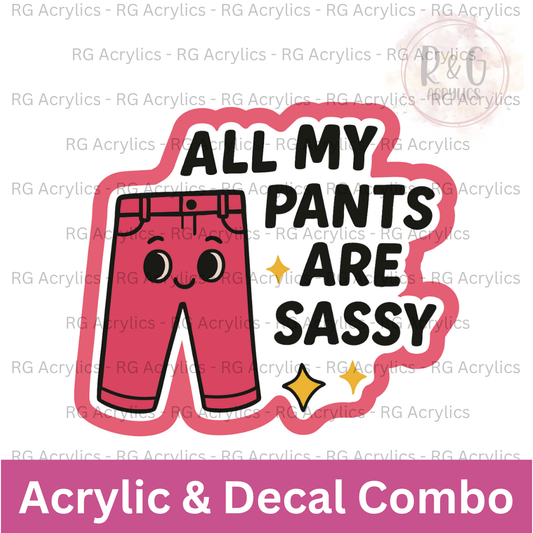 All My Pants Are Sassy | Acrylic Blank & Vinyl Decal COMBO