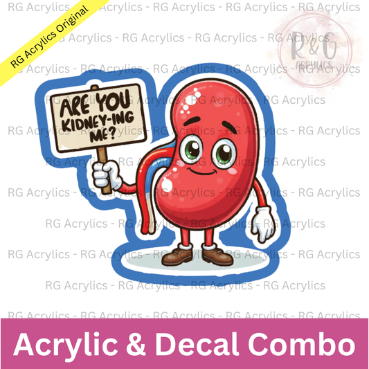 Are You Kidney-ing Me | Acrylic Blank & Vinyl Decal COMBO