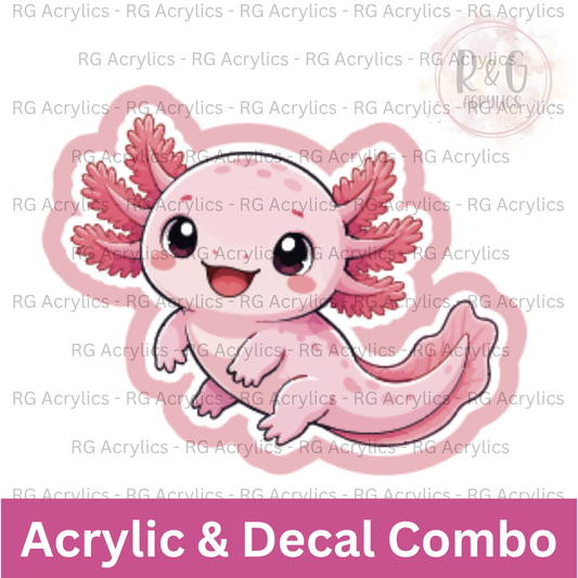 Axolotl Swimming | Acrylic Blank & Vinyl Decal COMBO