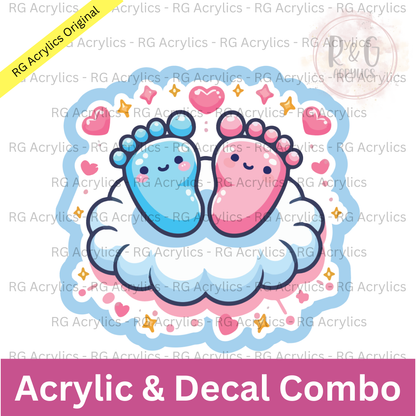 Baby Feet | Acrylic Blank & Vinyl Decal COMBO