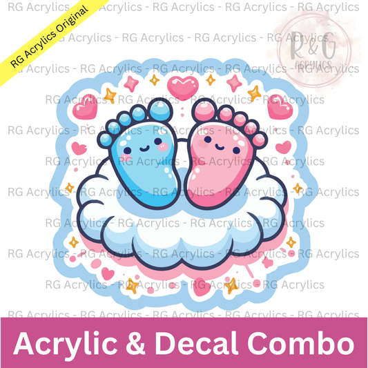 Baby Feet | Acrylic Blank & Vinyl Decal COMBO