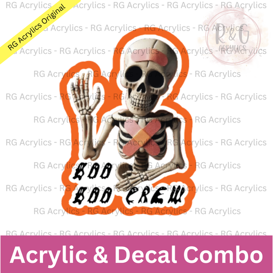 Boo Boo Crew - Skeleton | Acrylic Blank & Vinyl Decal COMBO