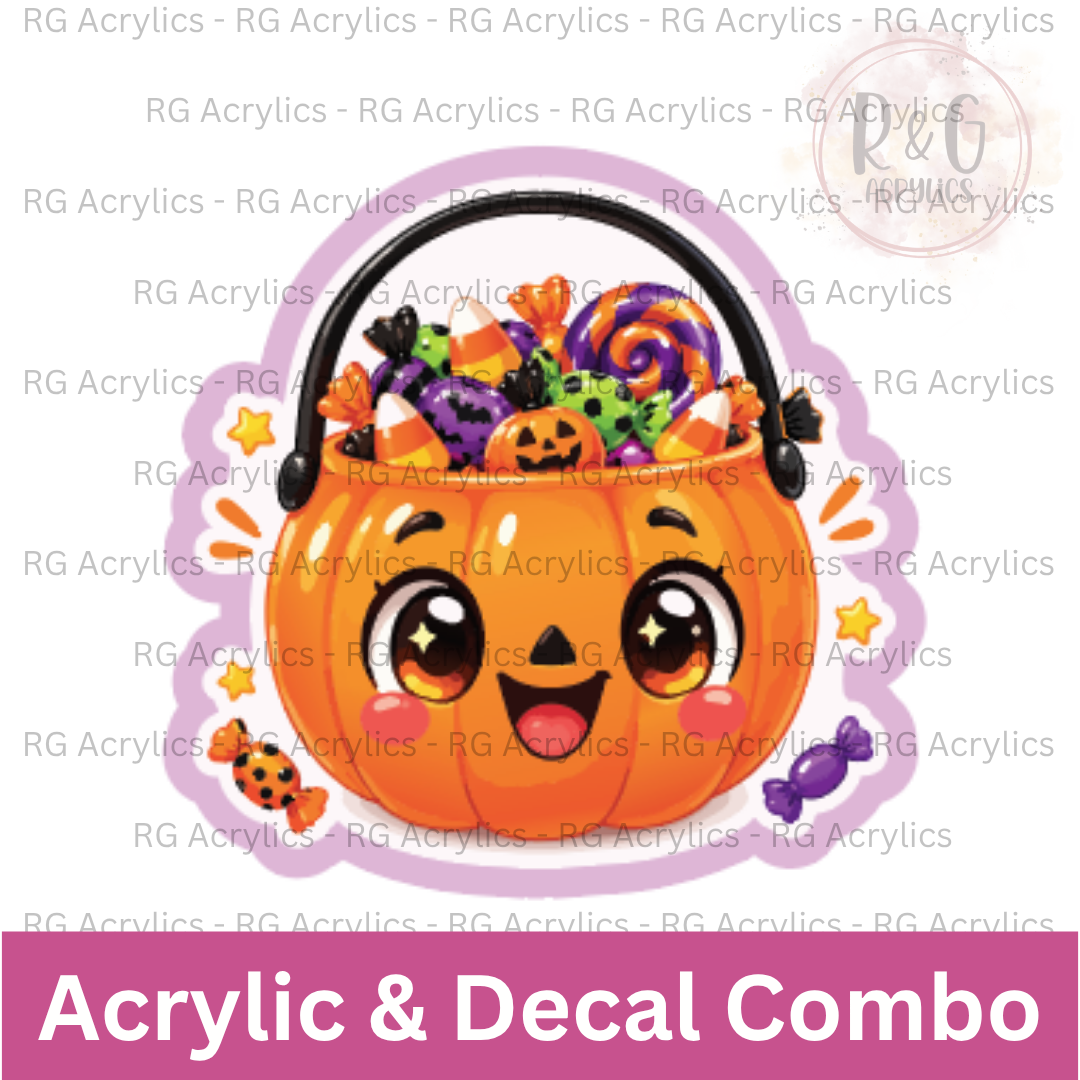 Candy Bucket | Acrylic Blank & Vinyl Decal COMBO