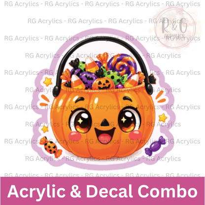 Candy Bucket | Acrylic Blank & Vinyl Decal COMBO