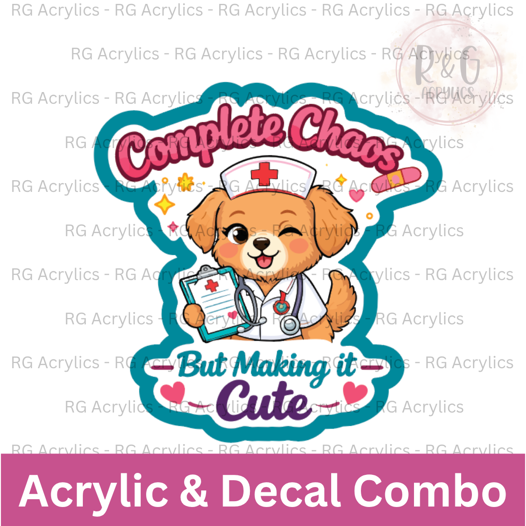 Complete Chaos But Making It Cute | Acrylic Blank & Vinyl Decal COMBO