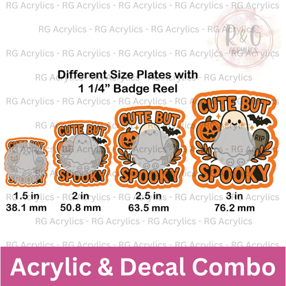 Cute But Spooky - Ghost with Pumpkin  | Acrylic Blank & Vinyl Decal COMBO