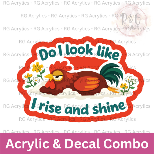 Do I Look LIke I Rise And Shine | Acrylic Blank & Vinyl Decal COMBO