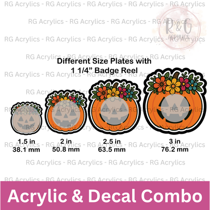 Floral Jack-o-Lantern  | Acrylic Blank & Vinyl Decal COMBO