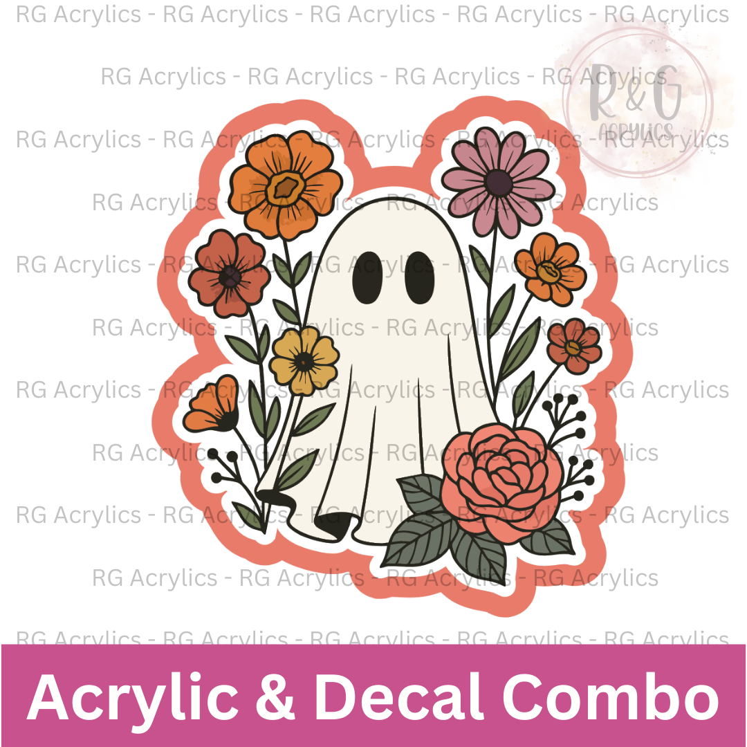 Floral Ghost | Acrylic Blank & Vinyl Decal COMBO