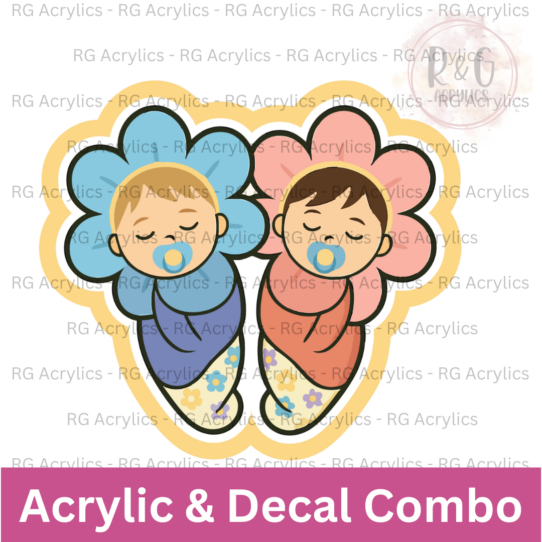 Flower Babies | Acrylic Blank & Vinyl Decal COMBO
