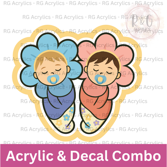 Flower Babies | Acrylic Blank & Vinyl Decal COMBO