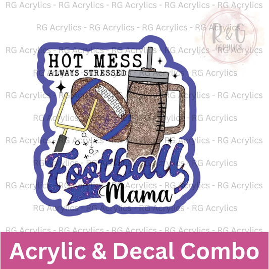 Football Mama | Acrylic Blank & Vinyl Decal COMBO