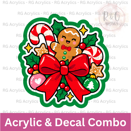 Gingerbread Wishes | Acrylic Blank & Vinyl Decal COMBO
