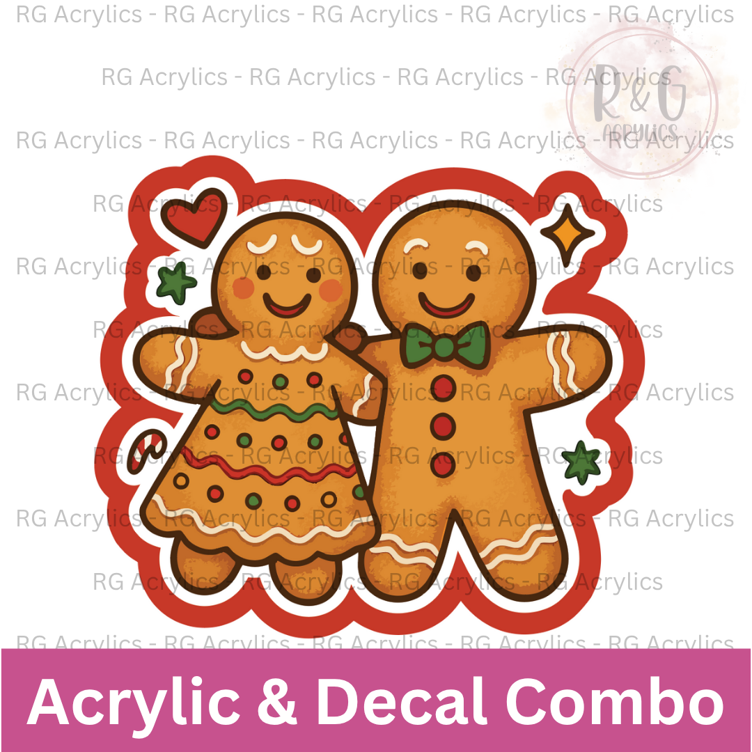 Gingerbread Couple | Acrylic Blank & Vinyl Decal COMBO