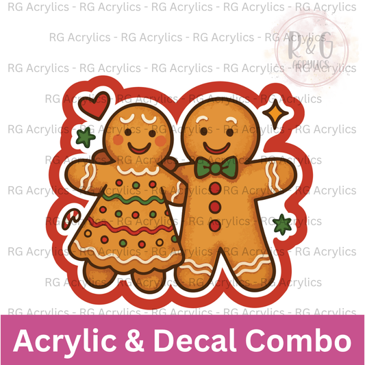 Gingerbread Couple | Acrylic Blank & Vinyl Decal COMBO