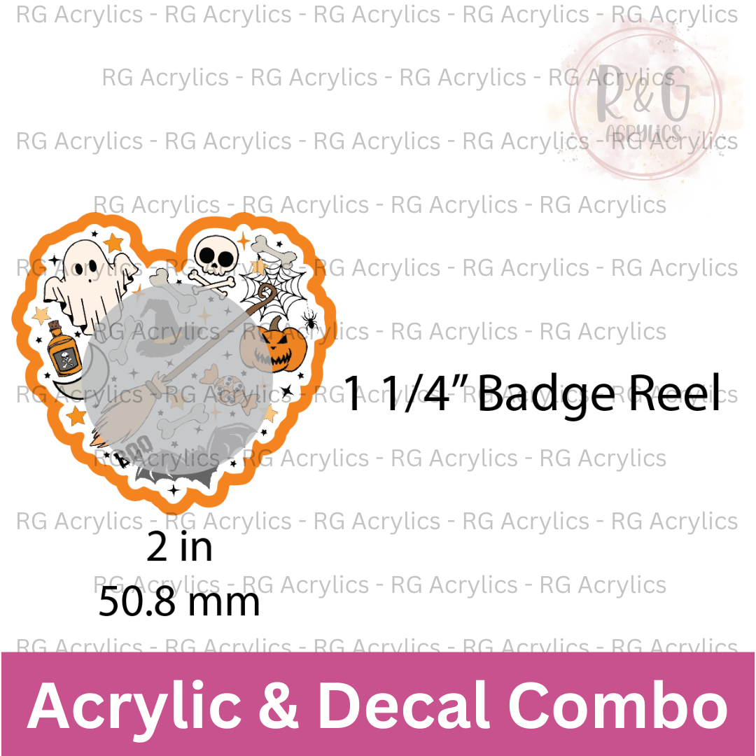 Halloween Symbol Heart - Sizing Options