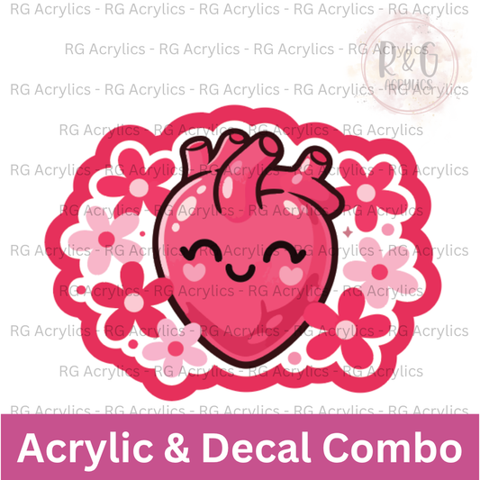 Happy Little Heart | Acrylic Blank & Vinyl Decal COMBO