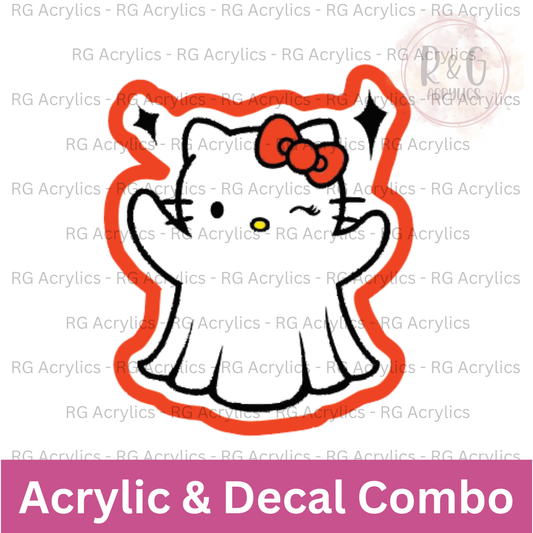 Hello Kitty Ghost | Acrylic Blank & Vinyl Decal COMBO