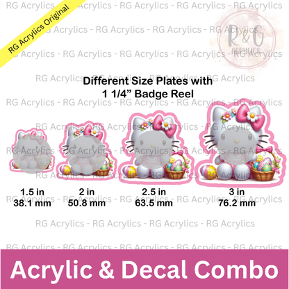 Hello Kitty Easter  | Acrylic Blank & Vinyl Decal COMBO
