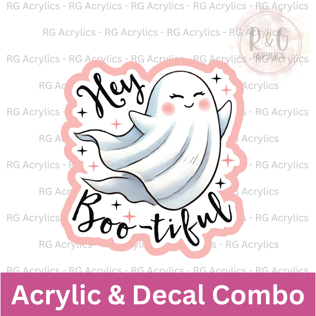 Hey Boo-tiful | Acrylic Blank & Vinyl Decal COMBO