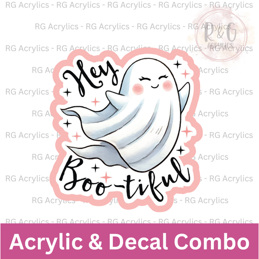Hey Boo-tiful | Acrylic Blank & Vinyl Decal COMBO