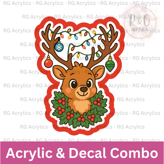Holly Jolly Antlers | Acrylic Blank & Vinyl Decal COMBO