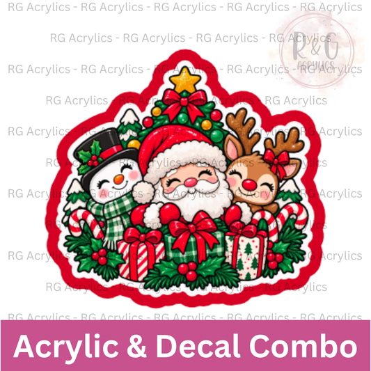 Holly Jolly Crew | Acrylic Blank & Vinyl Decal COMBO