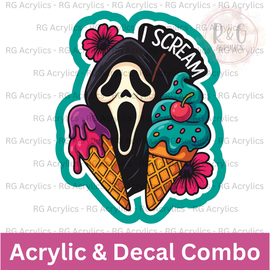 I Scream You Scream | Acrylic Blank & Vinyl Decal COMBO