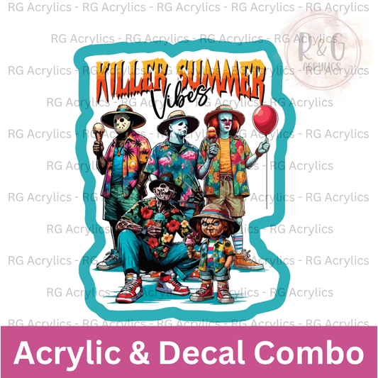 Killer Summer Vibes | Acrylic Blank & Vinyl Decal COMBO