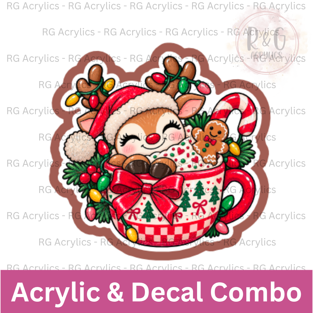 Oh Deer, It's Christmas! | Acrylic Blank & Vinyl Decal COMBO
