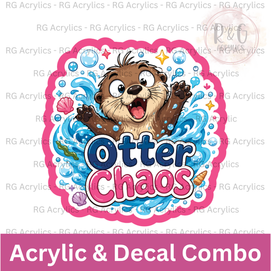 Otter Chaos | Acrylic Blank & Vinyl Decal COMBO