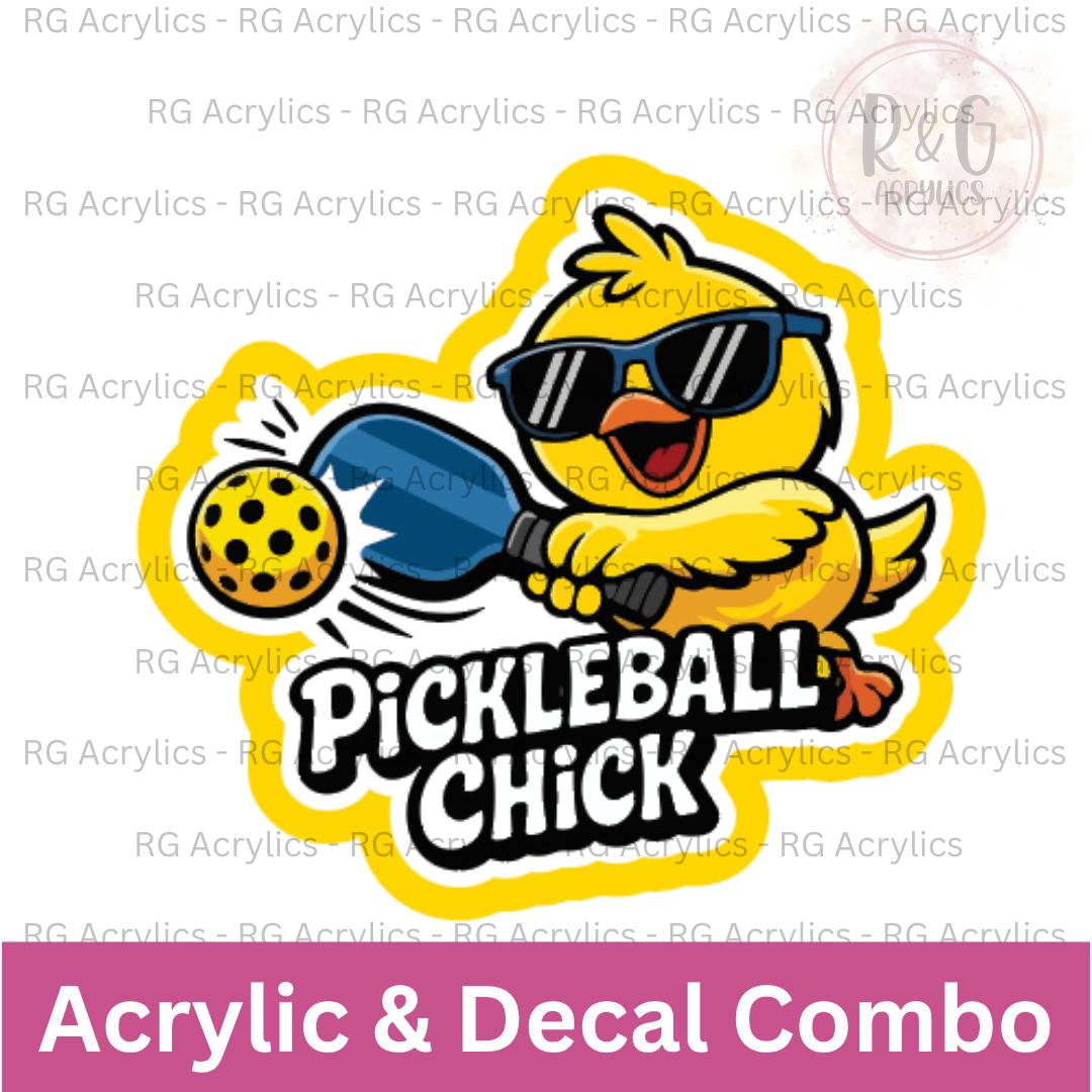 Pickleball Chick | Acrylic Blank & Vinyl Decal COMBO