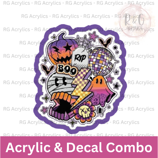 Retro Halloween Icons | Acrylic Blank & Vinyl Decal COMBO